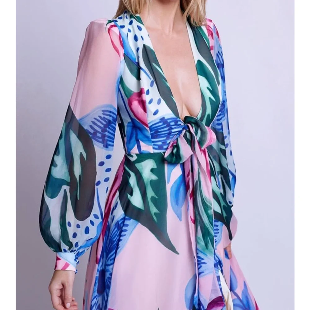 PatBO Nova Flora Deep V Maxi Dress - Picture 3 of 10